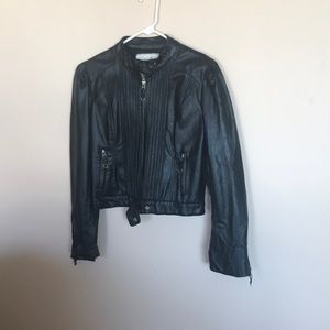 Black leather jacket